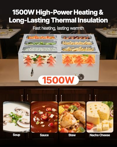 Commercial Food Warmer (6x1/3Pan ;48QT)