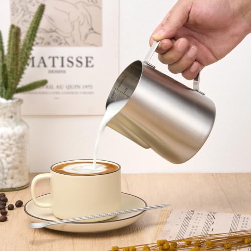 Milk Frothing Pitcher 20oz Frother Cup Barista Tools (Frosted / 20 Ounces)