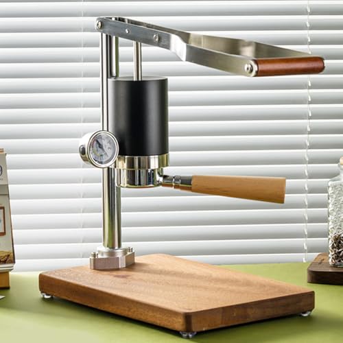 Lever Manual Espresso Machine with Stainless Steel Water Tank 13.97in Long Handle and 105mm Portafilter Portable Hand Operated Espresso Maker for Camping Manual Espresso Press