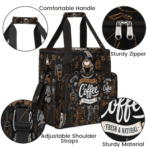Maker Carring Bag Coffee Coffee Travel Carrying Storage Tote Bag (Print 8)