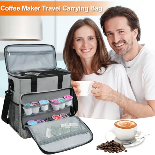 Travel Coffee Maker Carrying Bag Compatible with Keurig K (Grey / Compatible for K-Mini or K-Mini Plus)