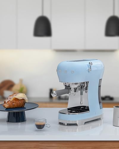Manual Espresso Machine with Steam Wand (13" / Pastel Blue)