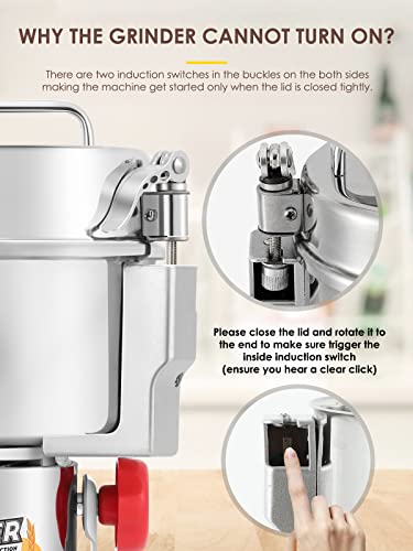 300g Electric Grain Grinder Mill Safety Upgraded 1500W High (300g Swing Type)