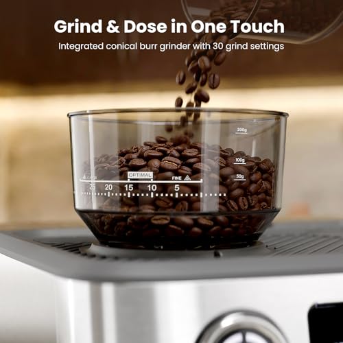 20 Bar Dual Boiler Espresso Machine with Grinder & Milk Steamer