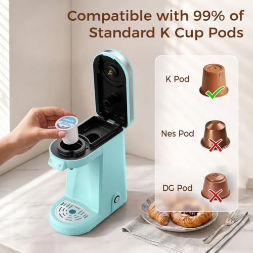 Single Cup Coffee Maker for K Pod (Cyan)