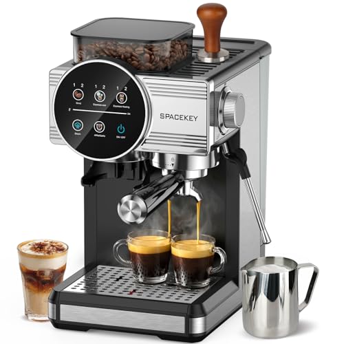 Espresso Machine with Grinder and Frother (Brushed Silver)