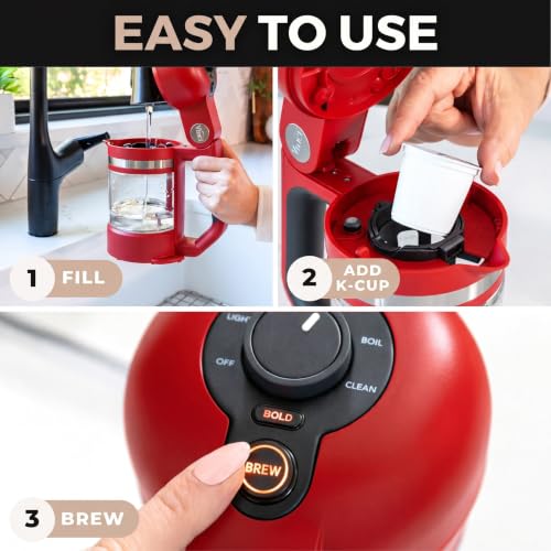Micro Café Brewer Compact Coffee Maker for K (Red)