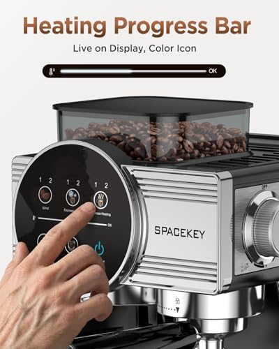 Espresso Machine with Grinder and Frother (Brushed Silver)