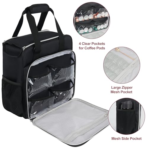 Coffee Maker Travel Bag Compatible with Keurig K (Compatible for K-Mini or K-Mini Plus / Black)
