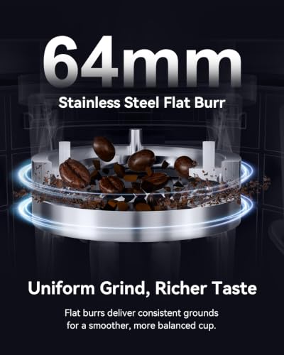 64mm Flat Burr Coffee Grinder (Titanium Flat Burrs-Ivory)