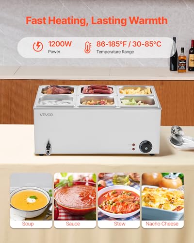 6 Pan Commercial Food Warmer (6x1/6Pan ;24QT)