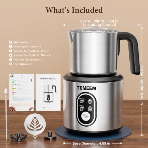 4-in-1 Electric Milk Frother and Steamer for Hot & Cold Foam (Silver+Blue Mat)