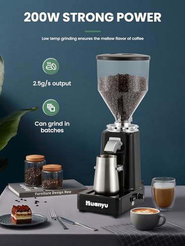 60mm Flat Burr Coffee Grinder (019 Black)