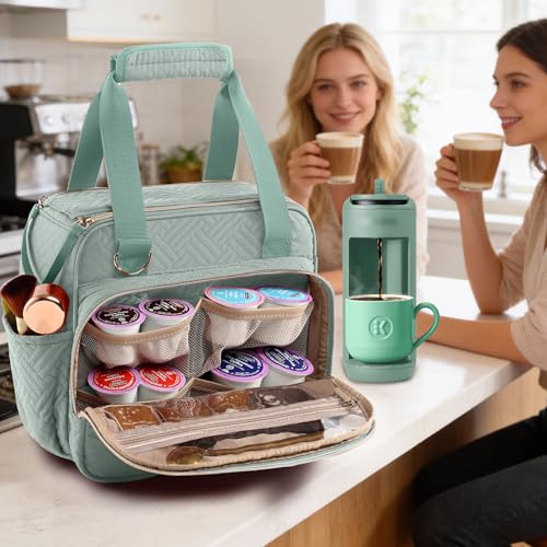 Coffee Maker Travel Bag Compatible with Keurig K (Green / Fit K-Mini Mate)