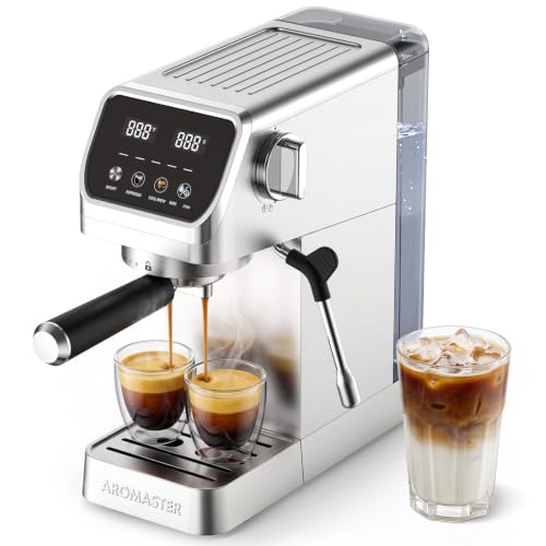 1400W Espresso Machine with Milk Frother (Titanium Silver)