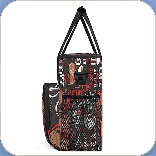 Coffee Maker Carring Bag Travel Carrying Storage Tote Bag Compatible (A01:Red Coffee)