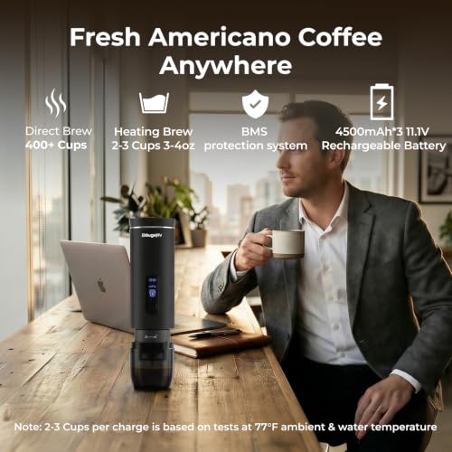Portable Coffee Maker Compatible with K Cup Pods & Ground Coffee