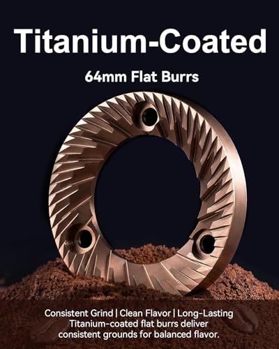 Titanium 64mm Flat Burr Coffee Grinder for Espresso (Titanium Flat Burrs)