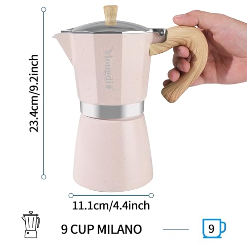 Moka Pot Stovetop Espresso Maker (Pink / 9 cup)