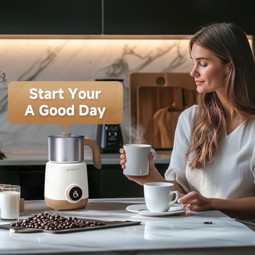 8-in-1 Milk Frother and Steamer with 550W IH Induction Heating (White)