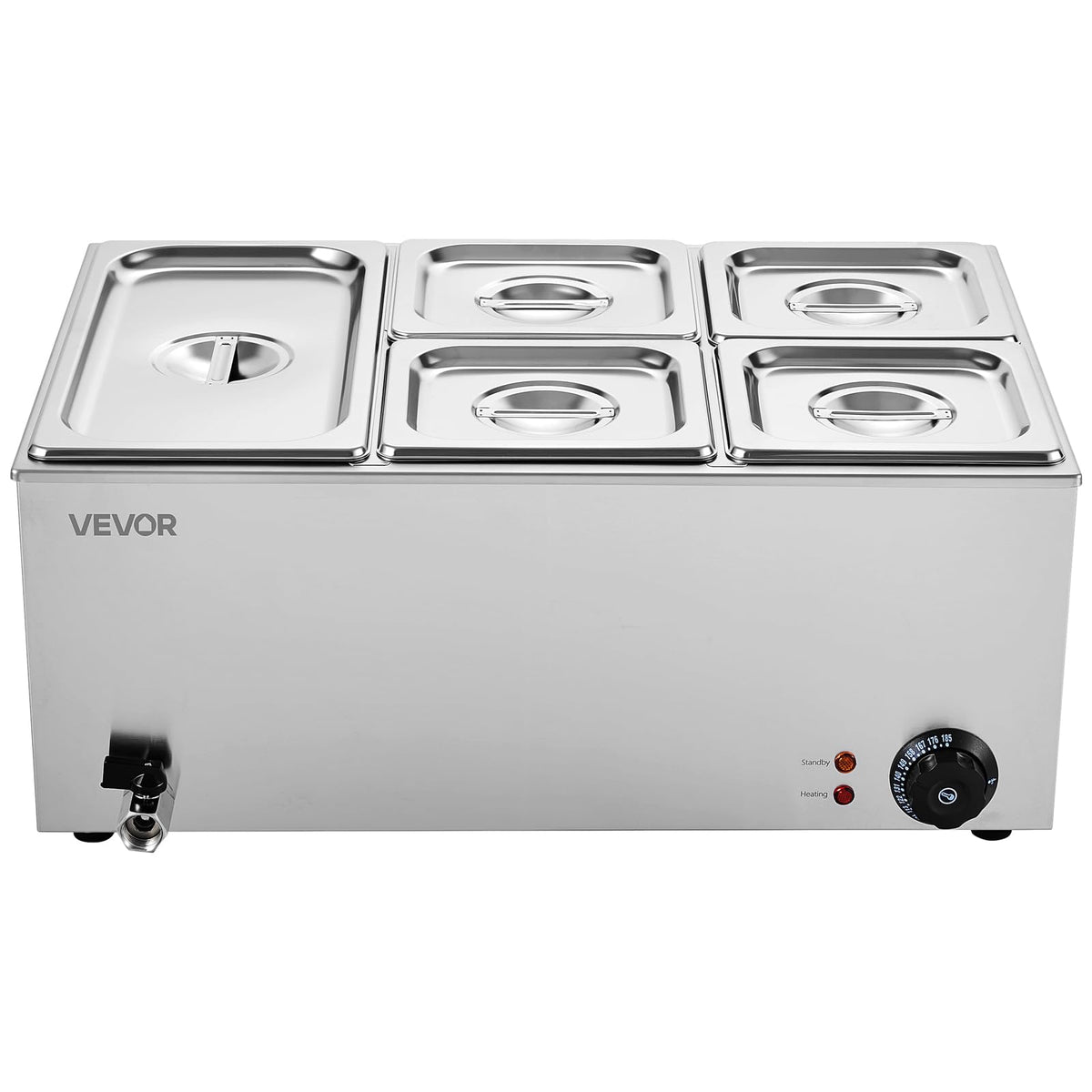 24QT Commercial Food Warmer (1x1/3Pan and 4x1/6Pan ;24QT)