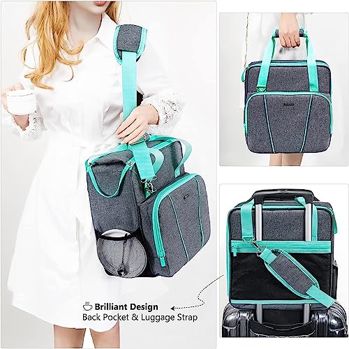 Travel Coffee Maker Bag for Keurig K (Blue-Grey / Fit for K-Slim)