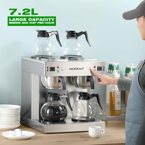 Dual Drip Commercial Coffee Maker with Water Line 200 Cup (3.6L)