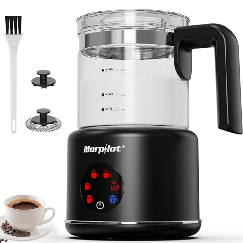 Large Electric Milk Frother and Steamer (Matte Black)