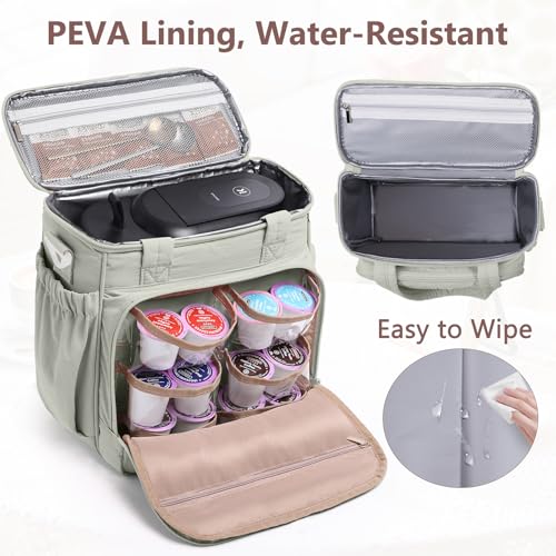 Coffee Maker Travel Bag Compatible with Keurig K (Green / Fit K-Mini Mate)