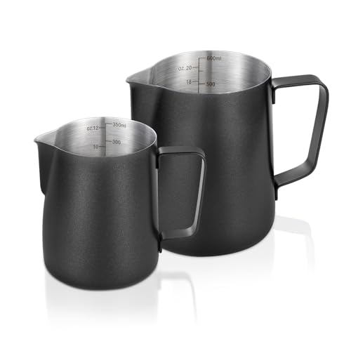 2 Pack Matte Black Milk Frothing Pitcher