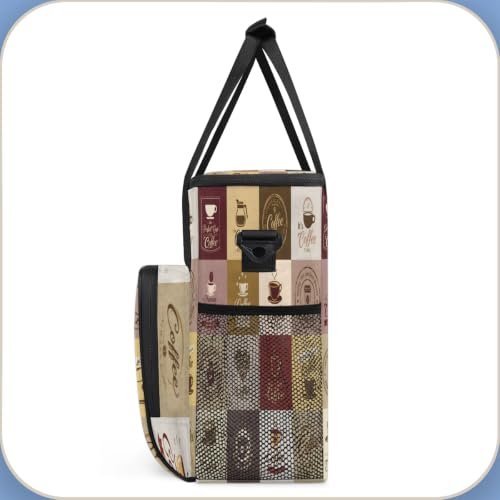 Coffee Maker Carring Bag Travel Carrying Storage Tote Bag Compatible (A06:Vintage Coffee)