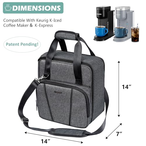 Keurig K Express Coffee Maker Travel Bag (Grey-Black / Fit for K-Iced or K-Express)