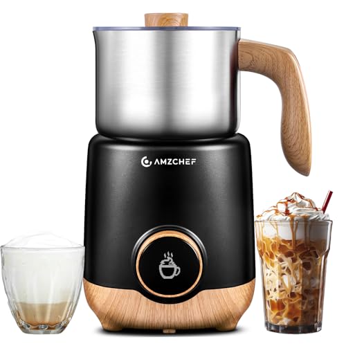 8-in-1 Milk Frother and Steamer with 550W IH Induction Heating (Wood Grain)