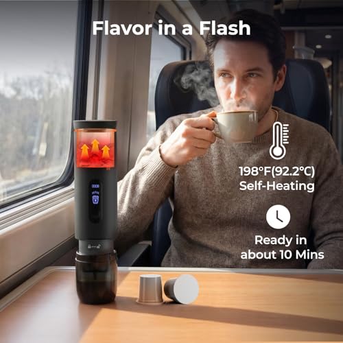 Portable Coffee Maker Compatible with K Cup Pods & Ground Coffee
