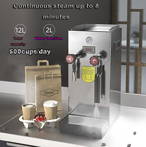 220V Commercial Milk Frother 12L Steam Milk Frothing Machine Water Boiler Multi
