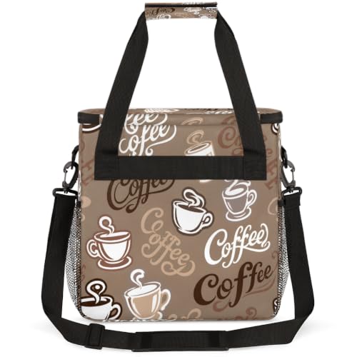 Coffee Maker Carring Bag Travel Carrying Storage Tote Bag Compatible (A12:Coffee Theme)