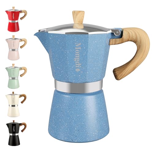 Moka Pot Stovetop Espresso Maker (Blue / 6 cup)