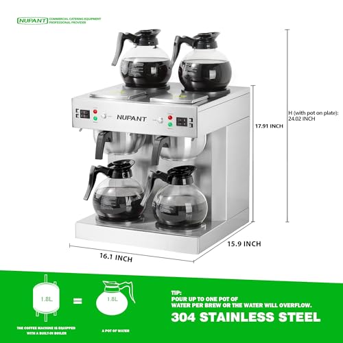 Dual Drip Commercial Coffee Maker with Water Line 200 Cup (3.6L)