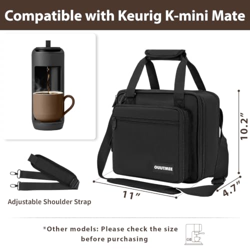 Coffee Maker Carrying Bag Compatible with Keurig K (Black / For K-mini Mate)