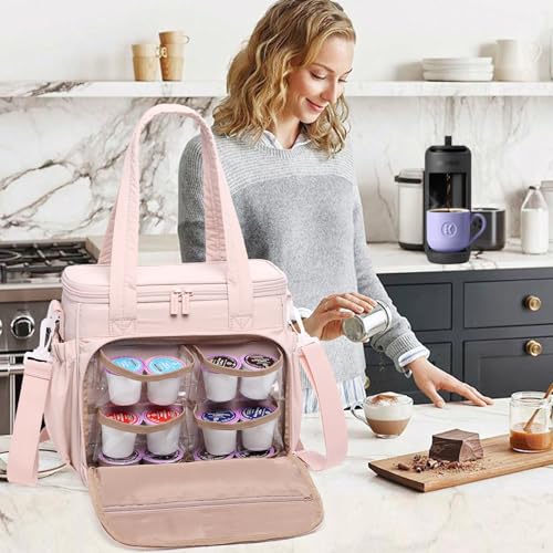 Coffee Maker Travel Bag Compatible with Keurig K (Pink / Fit K-Mini Mate)