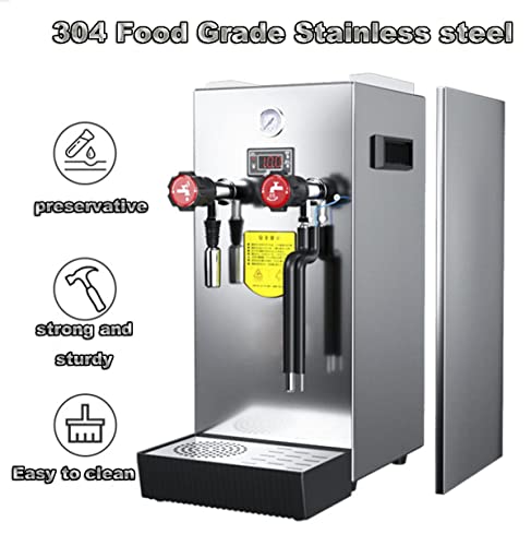 220V Commercial Milk Frother 12L Steam Milk Frothing Machine Water Boiler Multi