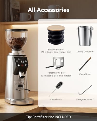 64mm Flat Burr Coffee Grinder (Stainless Steel Flat Burrs)