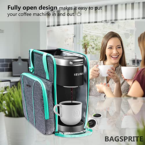 Travel Coffee Maker Bag for Keurig K (Blue-Grey / Fit for K-Mini)