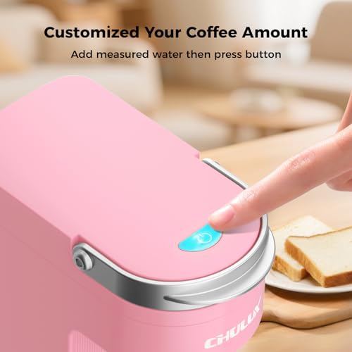 Slim Single Serve Coffee Maker for K Cup Pod for Small Spaces (Pink)