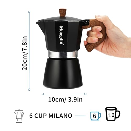 Stovetop Espresso Maker Moka Pot (Black / 6 cup)