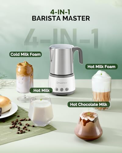 16.9OZ BasicFro 500 Electric Milk Steamer and Frother (White)