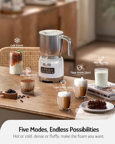 Milk Frother Steamer (Pearl White)