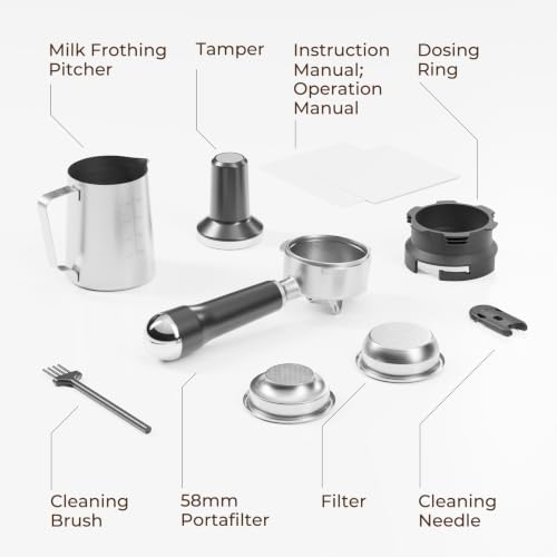 Espresso Machine with Grinder and Steam Wand (Silver)