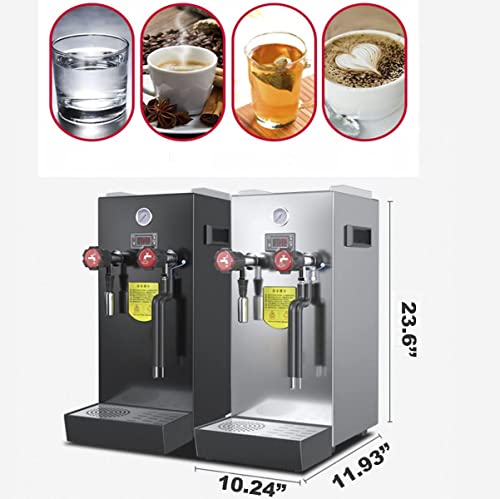 220V Commercial Milk Frother 12L Steam Milk Frothing Machine Water Boiler Multi