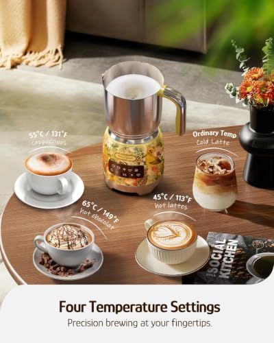 Electric Milk Frother & Steamer (Floral Printed)